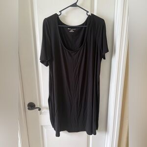 Jessica London Black Tunic Top Size 14/16 Plus Stretch Side Slit